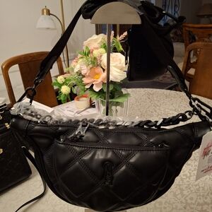 Steve Madden Black Quilted Crossbody Bag